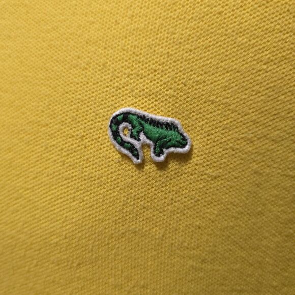 VTG Yellow Short Sleeve Polo Shirt Mens Lg Iguana Don Oversized Collared 90s 80s - Picture 6 of 11